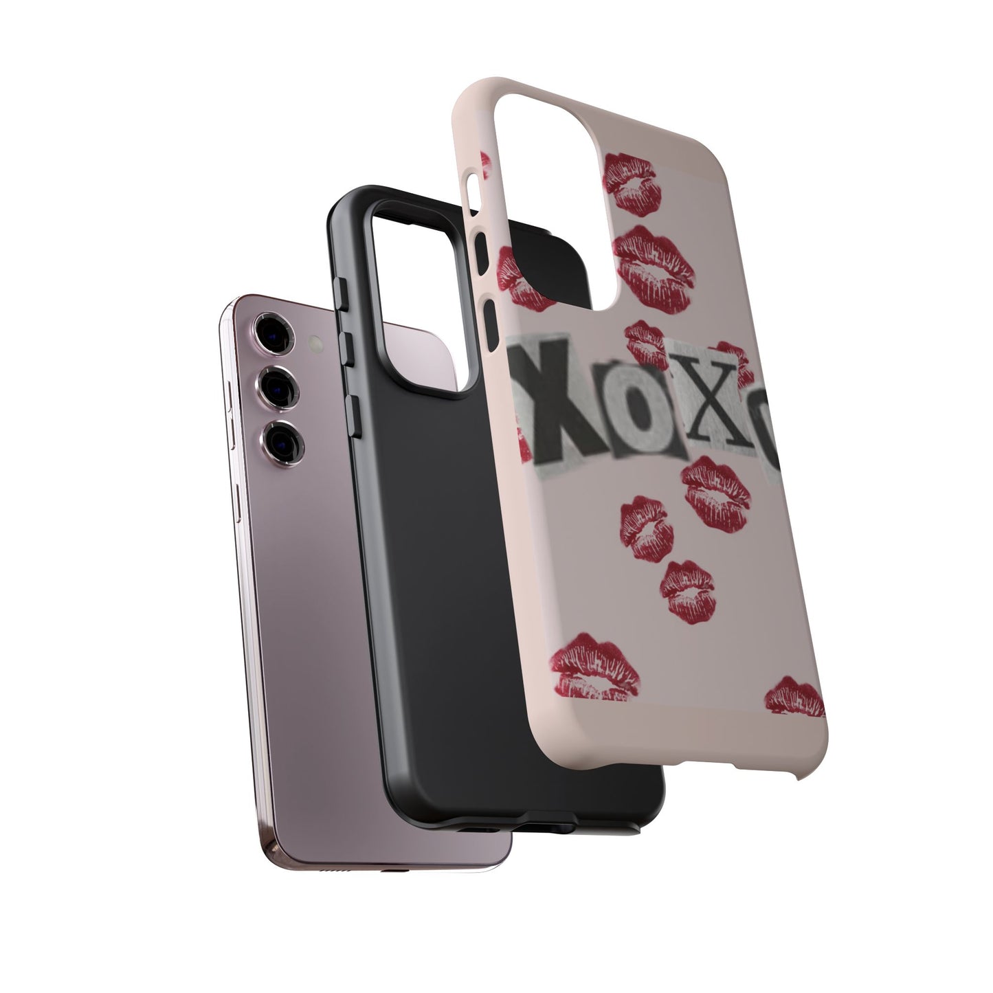 XOXO Kiss Print Phone Case | Coquette Valentine Aesthetic | Cute Pink Lipstick Kiss Tough Case for iPhone & Samsung