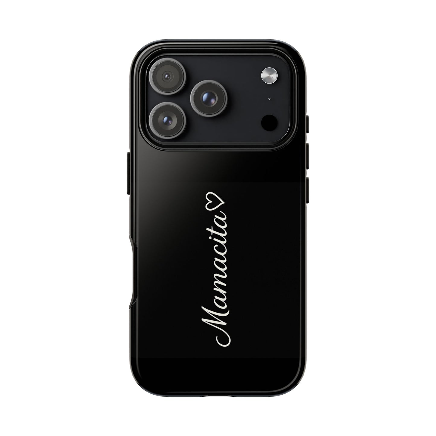 Mamacita Script Phone Case | Minimal Black Tough Case | Sleek Aesthetic Cover