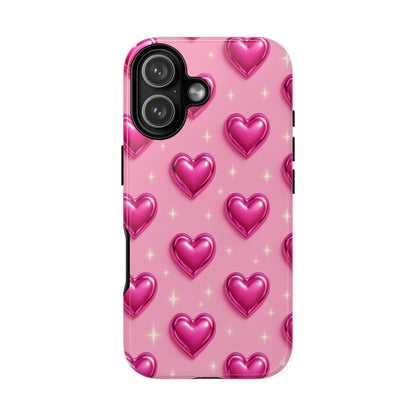 Pink Heart Pattern Phone Case | Tough Protective Case for Iphone, Samsung Galaxy and Pixel