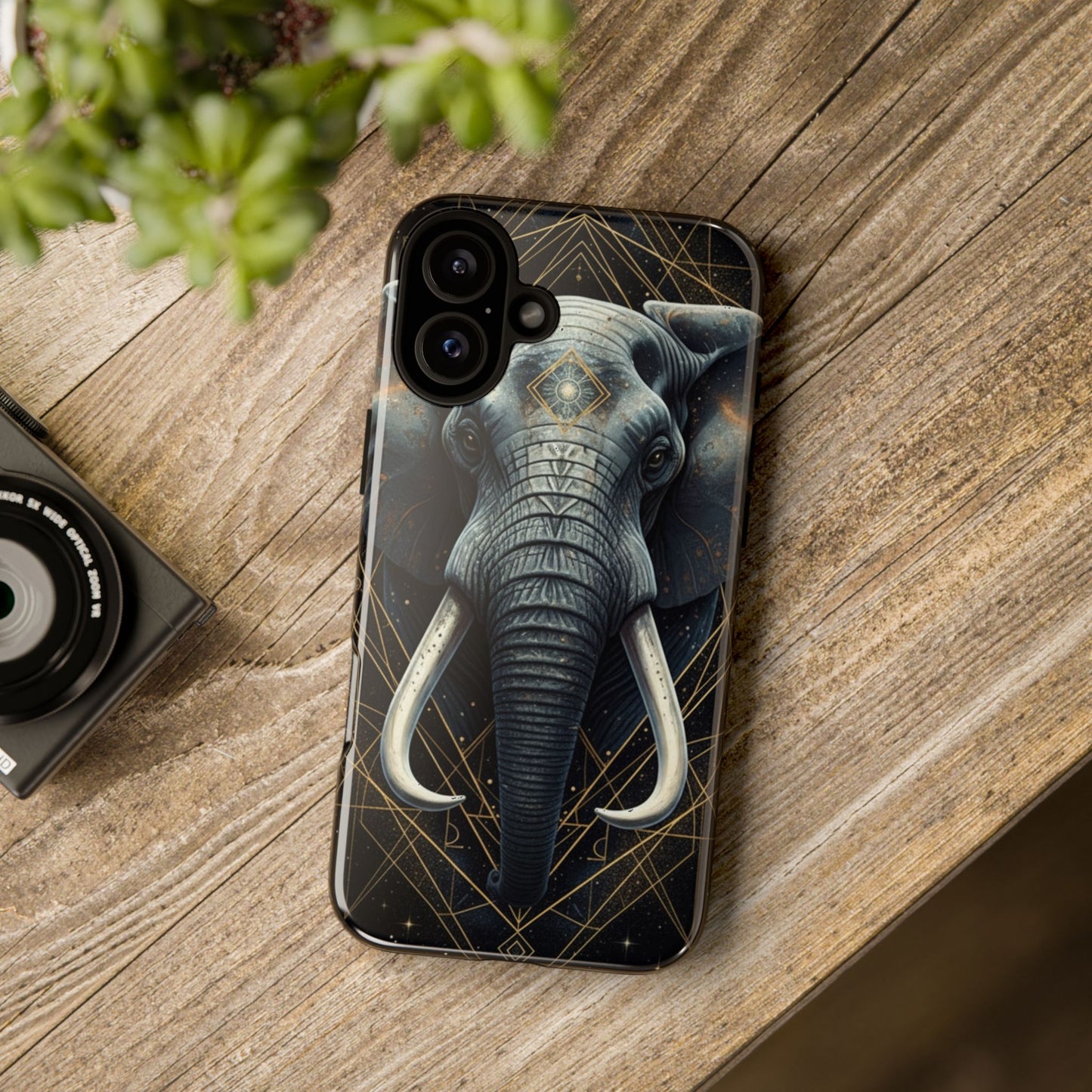 Elephant Mandala Phone Case | Minimal Gold Accent Tough Case