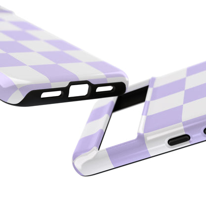Lavender Checkerboard Phone Case | Pastel Aesthetic Checkered iPhone & Samsung Tough Case