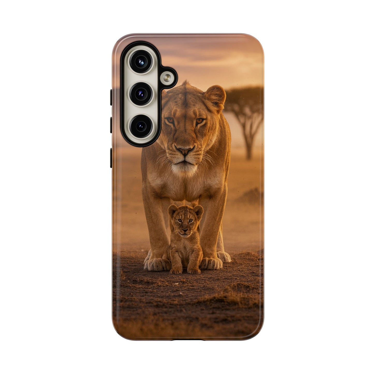 Lioness & Cub Phone Case | Safari Wildlife Tough Case for iPhone & Samsung