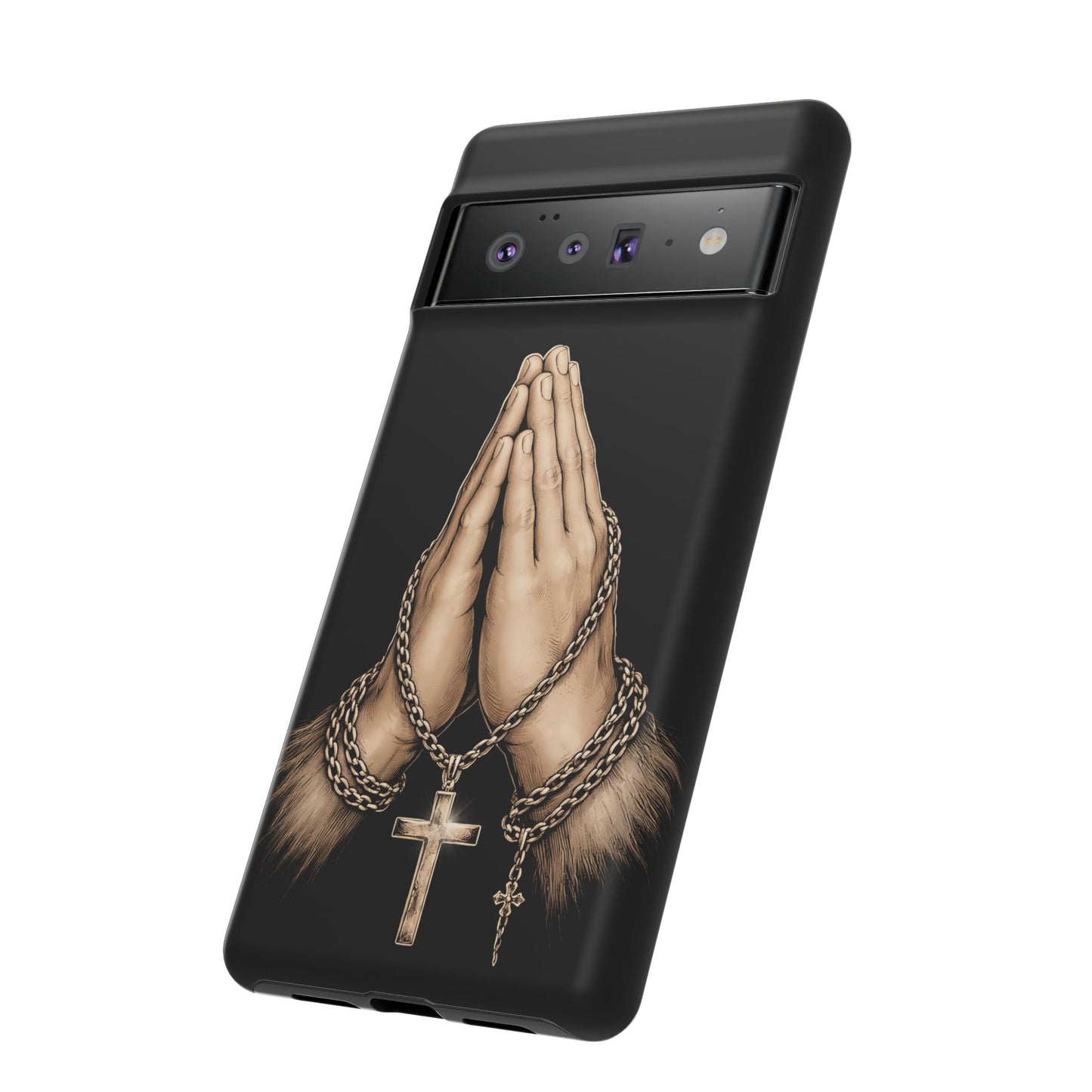 Praying Hands Cross Phone Case – Christian Faith Scripture Cover