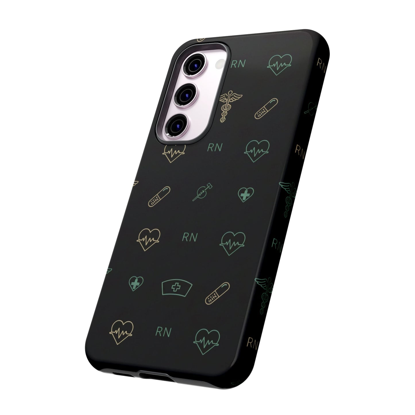 RN Nurse Phone Case – Minimal Medical Icon Pattern Healthcare Worker Tough Case