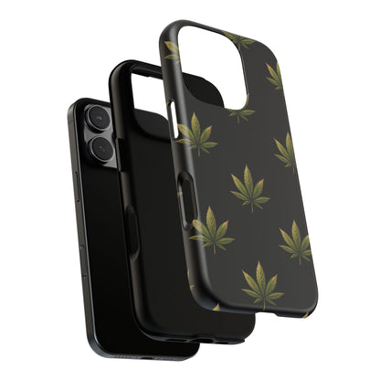 Cannabis Leaf Phone Case Green Weed Leaf Pattern Tough Protective Cover