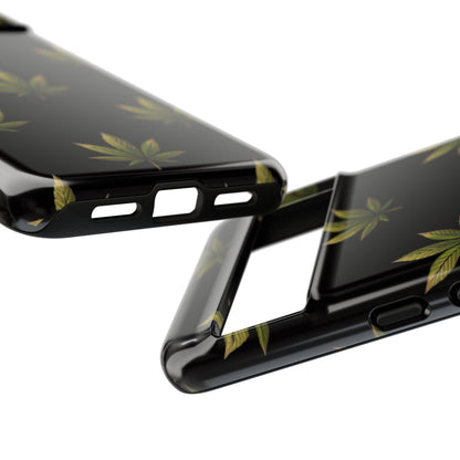 Cannabis Leaf Phone Case Green Weed Leaf Pattern Tough Protective Cover
