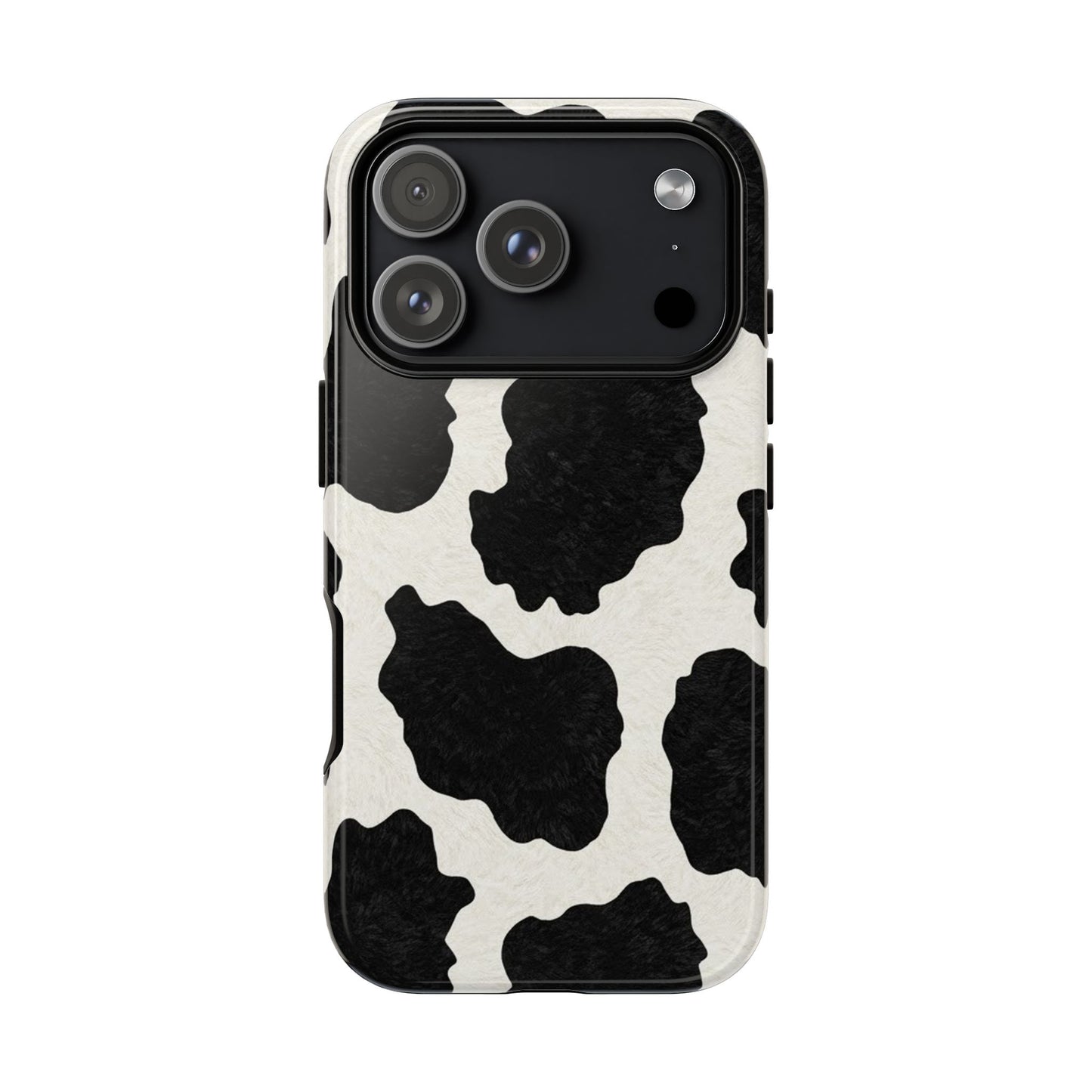 Black & White Cow Print Phone Case | Western Aesthetic iPhone & Samsung Tough Case