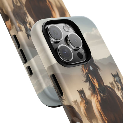 Running Horses Phone Case | Wild Mustang Herd Tough Protective Cover