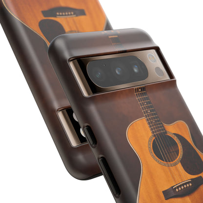 Acoustic Guitar Daisy Phone Case | Rustic Music Lover Tough Cover