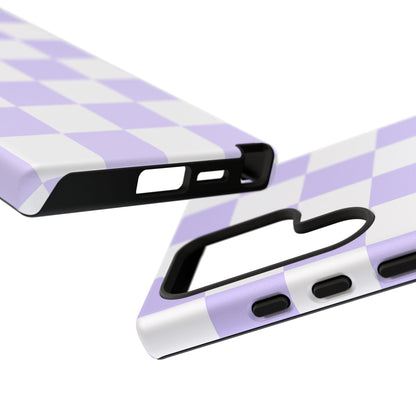 Lavender Checkerboard Phone Case | Pastel Aesthetic Checkered iPhone & Samsung Tough Case