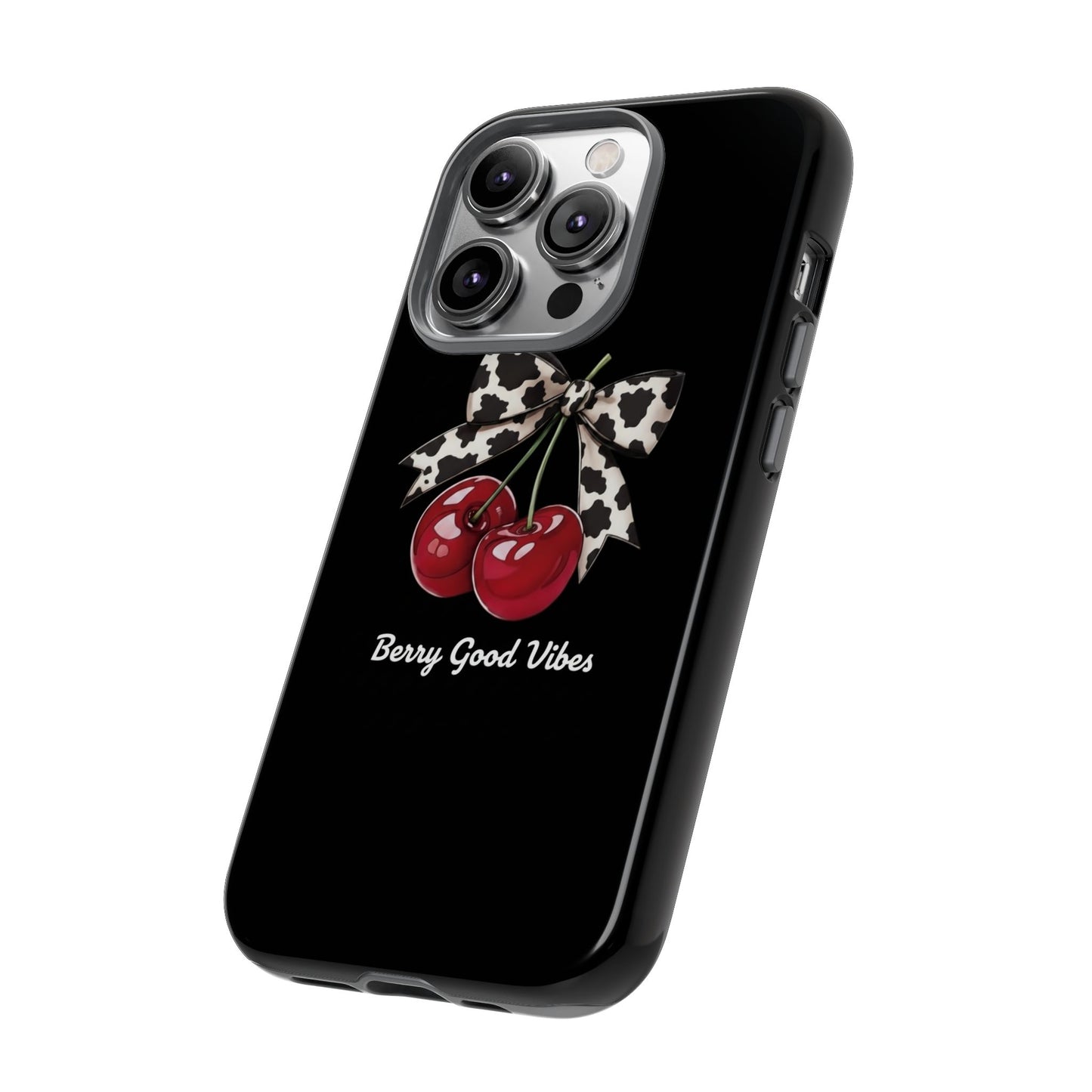 Cherry Cow Print Phone Case | Coquette Bow Aesthetic iPhone & Samsung Tough Case
