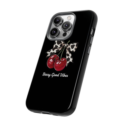 Cherry Cow Print Phone Case | Coquette Bow Aesthetic iPhone & Samsung Tough Case