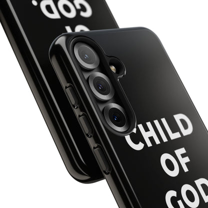 Child of God Phone Case Christian Black Aesthetic Cross Tough Cover
