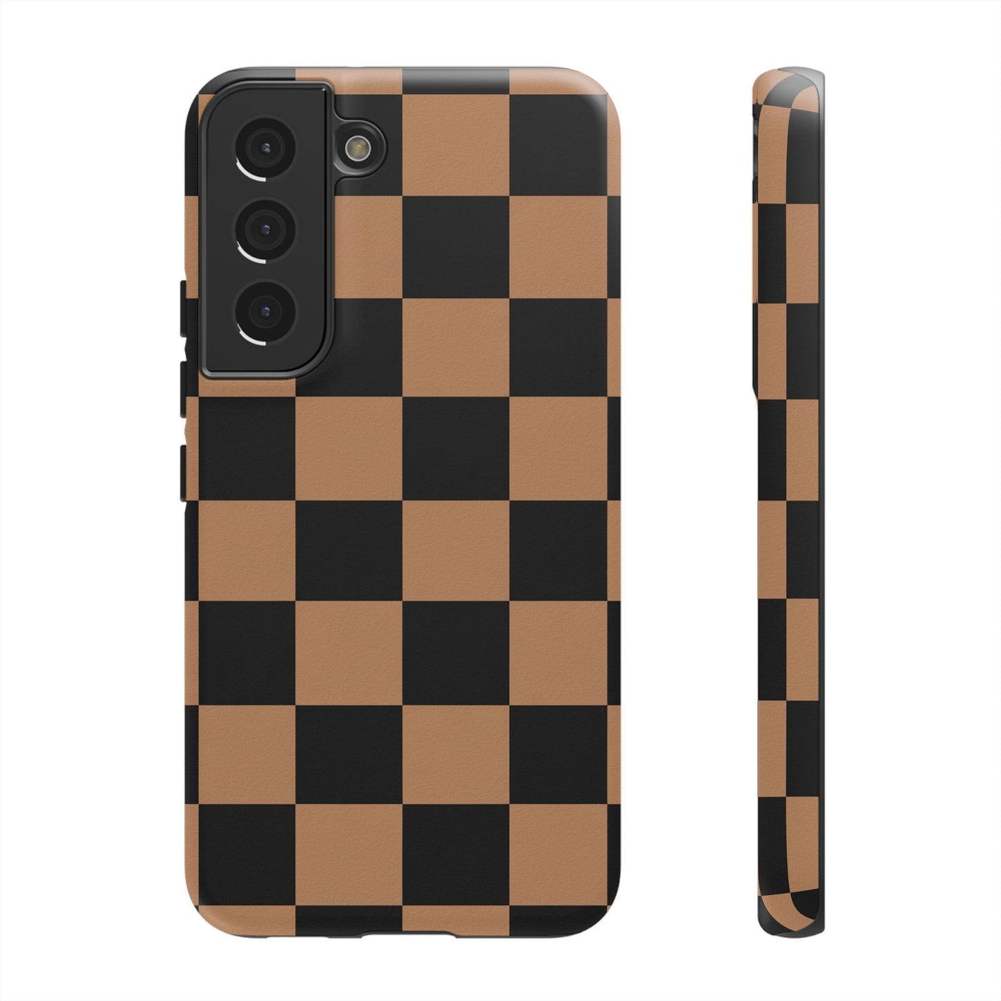 Brown Checkerboard Phone Case | Aesthetic Tough Protective Case