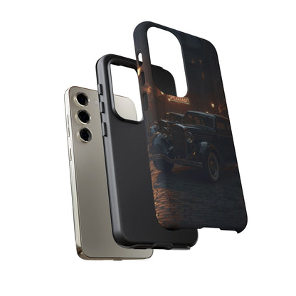 Vintage Classic Car Phone Case | Retro Noir Aesthetic | 1930s Street Scene Tough Case for iPhone & Samsung