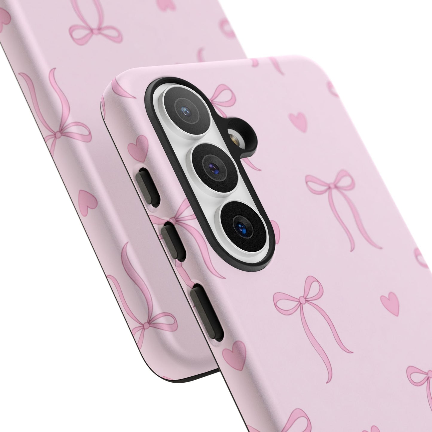 Pink Bow Heart Aesthetic Phone Case – Coquette Cute Tough Cover