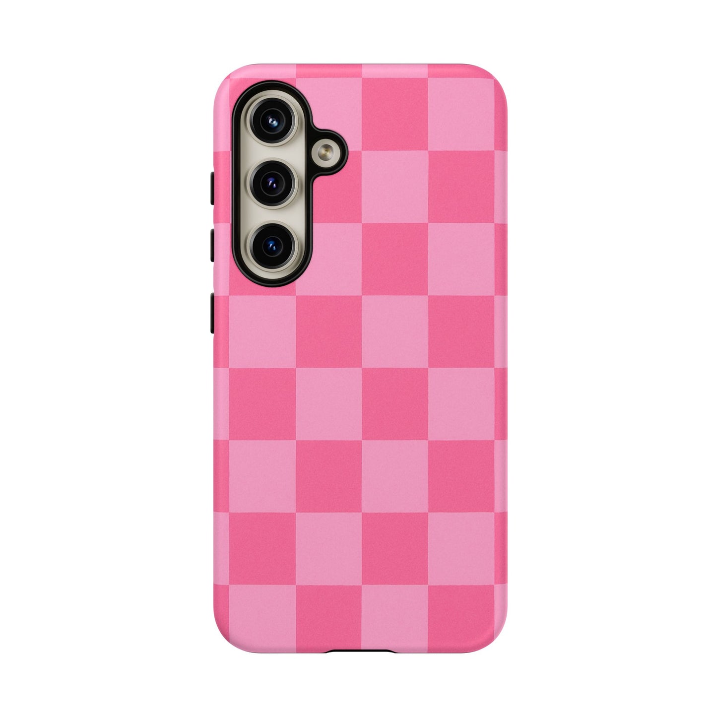 Pink Checkerboard Phone Case – Cute Aesthetic Tough Case for iPhone & Samsung