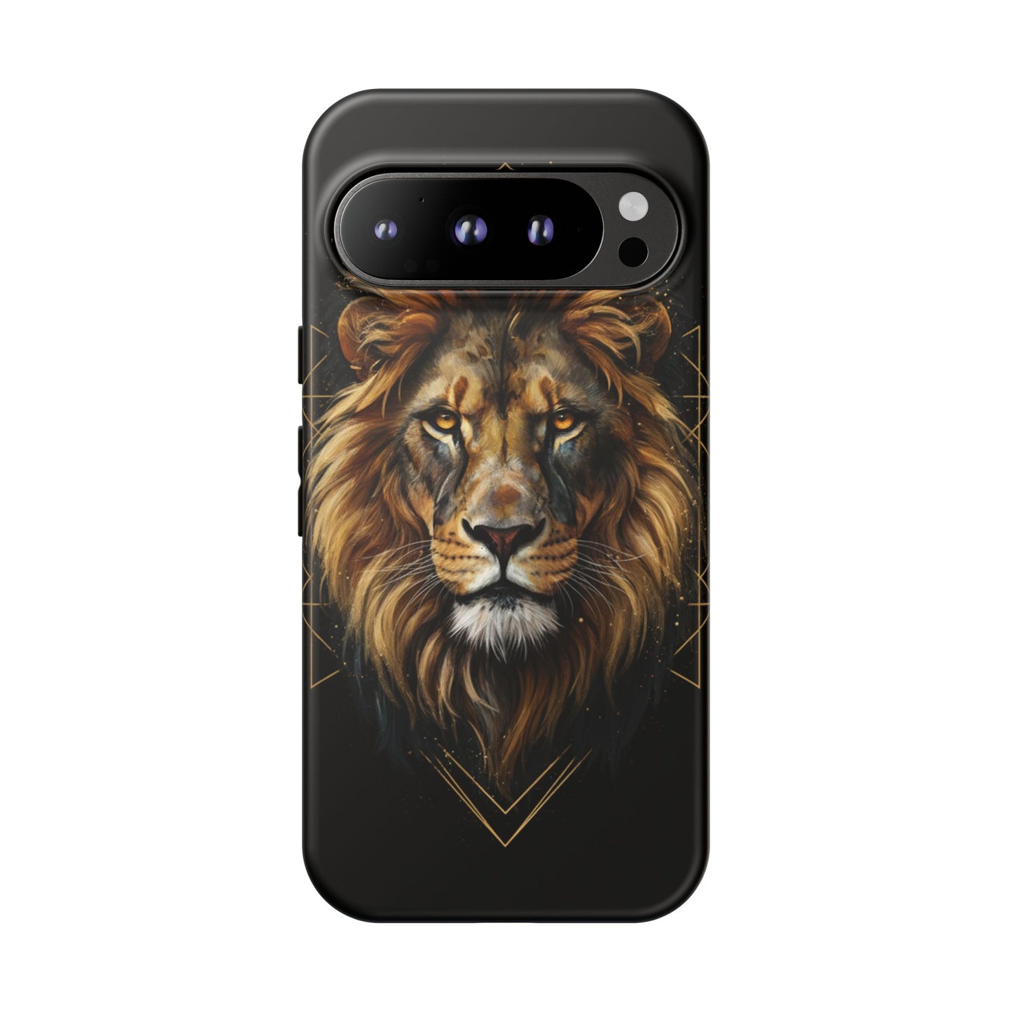Majestic Lion Phone Case – Black Gold Luxury Lion Art Tough Protective Case
