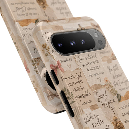 Christian Bible Verse Phone Case | Faith Scripture Aesthetic Floral Christian Case