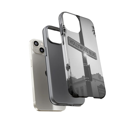 Hollywood Blvd Phone Case | Vintage Los Angeles Street Sign | Black & White LA Aesthetic