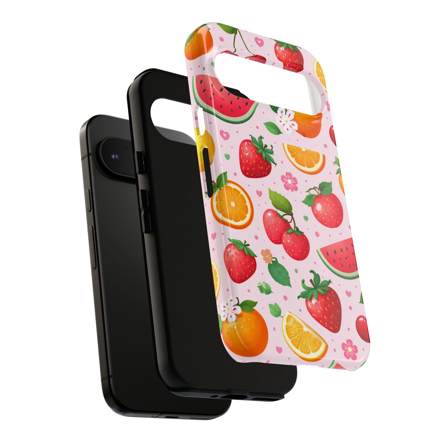 Fruit Phone Case – Tough Shockproof, Strawberry Cherry Citrus Summer Design for Iphone, Samsung Galaxy and Pixel