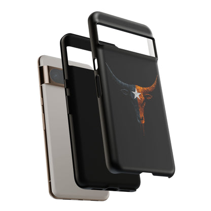 Texas Longhorn Skull Phone Case Western Cowboy Bull iPhone Samsung Cover