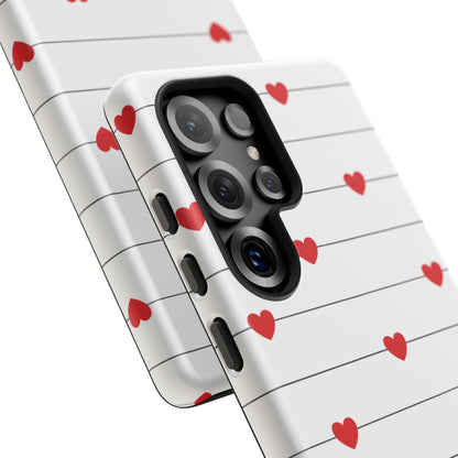 Red Heart Stripe iPhone Case | Tough Shockproof Love Aesthetic Cover