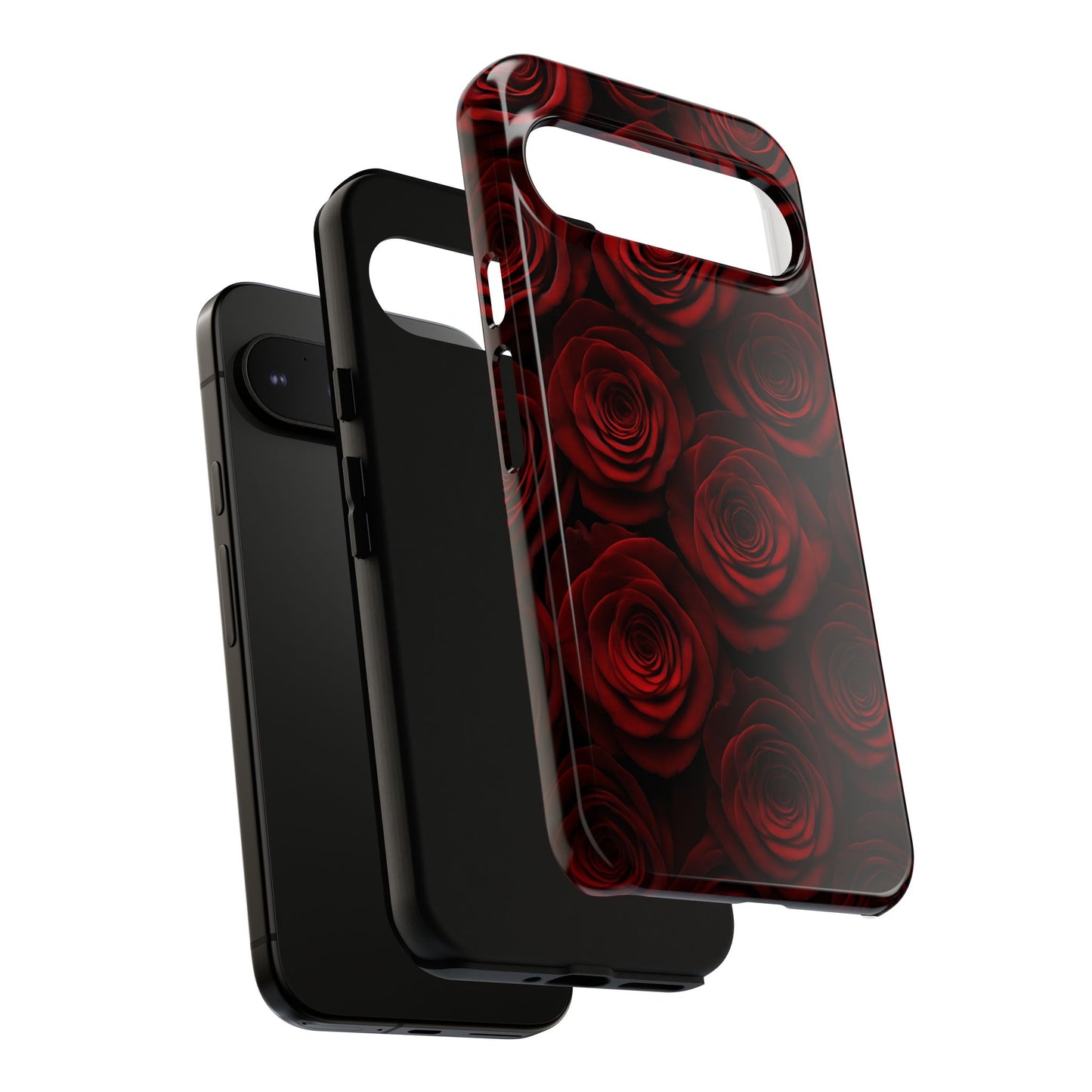 Dark Red Rose Phone Case – Gothic Floral Tough Case (iPhone, Samsung, Pixel)