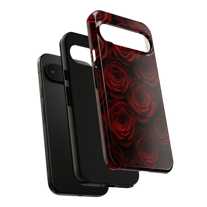 Dark Red Rose Phone Case – Gothic Floral Tough Case (iPhone, Samsung, Pixel)