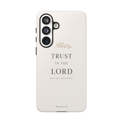 Proverbs 3:5 Christian Phone Case Trust in the Lord Minimalist Faith Cover