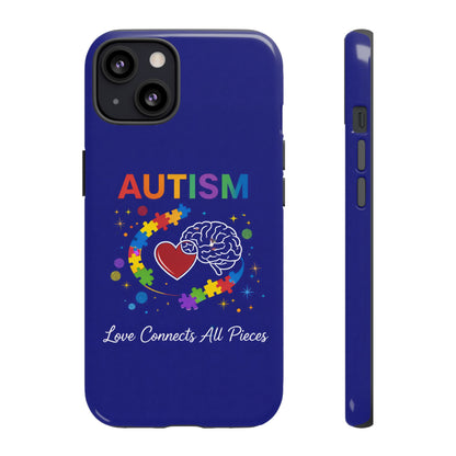 Autism Awareness Tough Case – "Love Connects All Pieces" Phone Case for Iphone, Samsung Galaxy and Pixel