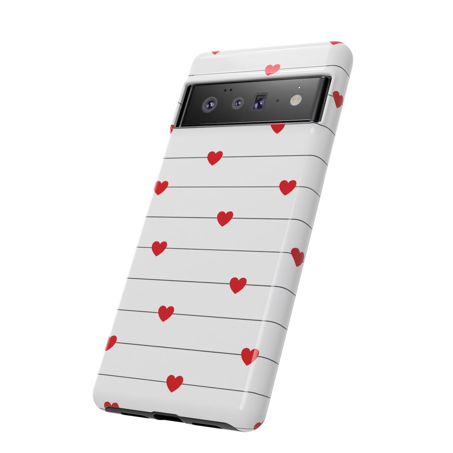 Red Heart Stripe iPhone Case | Tough Shockproof Love Aesthetic Cover