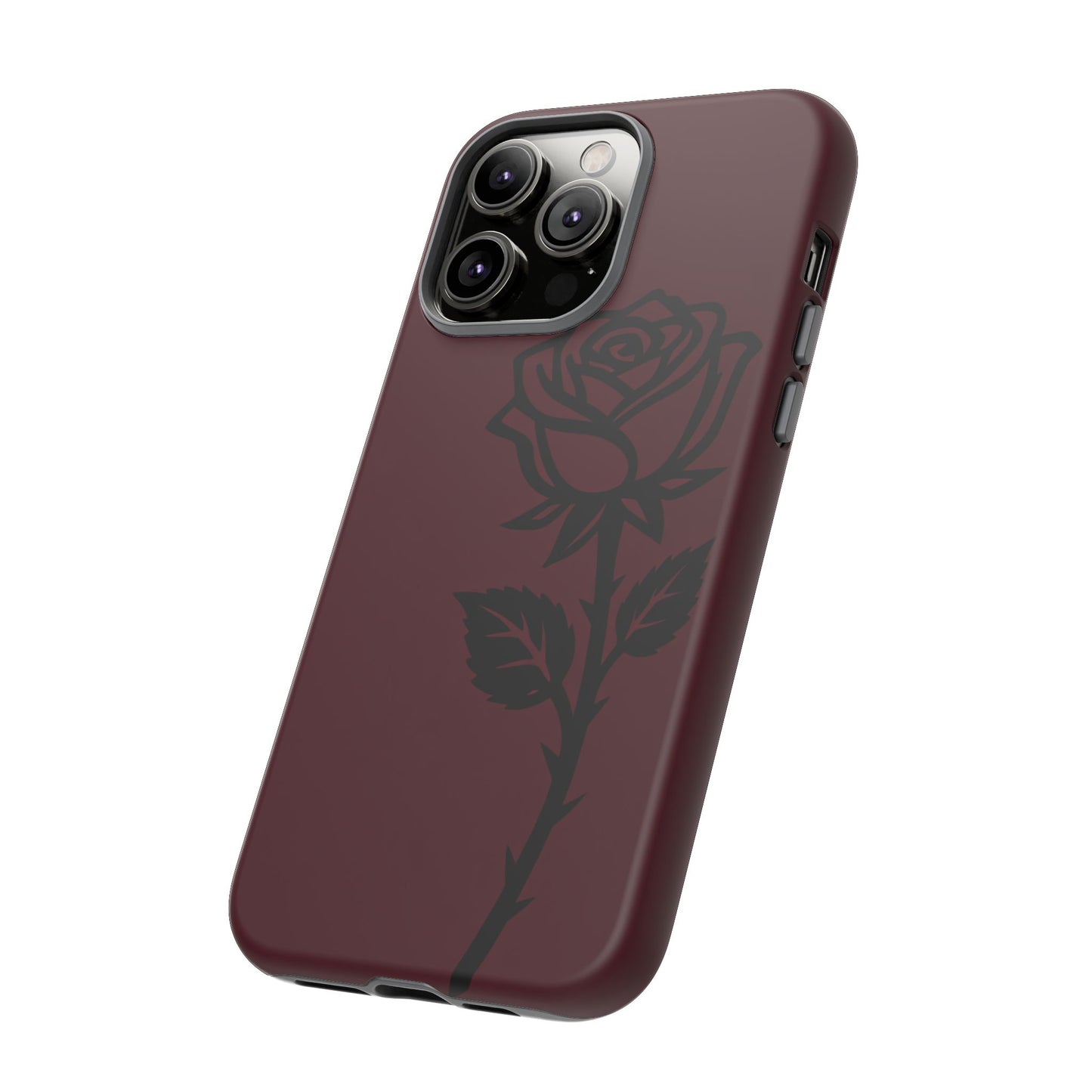 Black Rose Burgundy iPhone Case | Dark Aesthetic Shockproof Protective Cover
