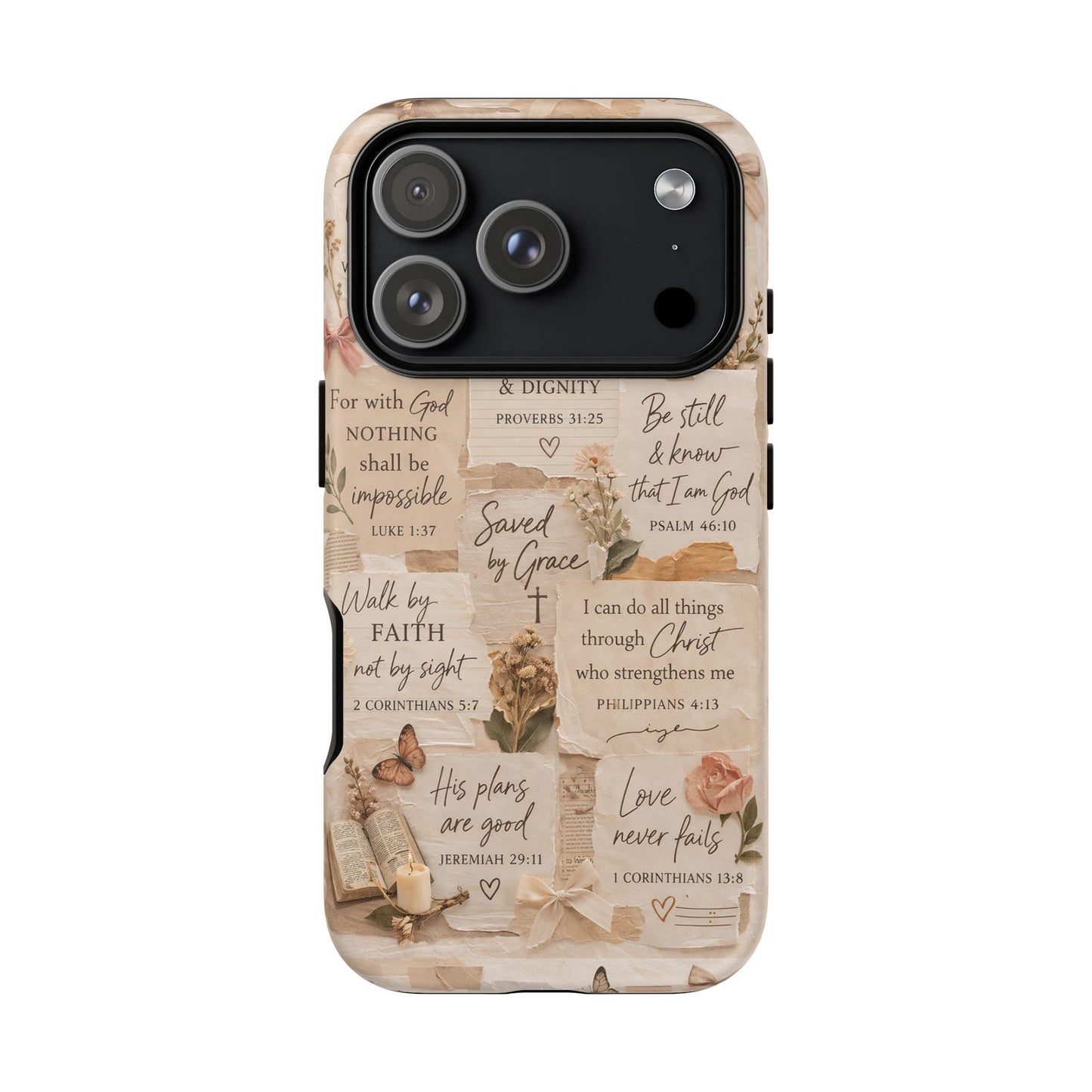 Christian Bible Verse Phone Case | Faith Scripture Aesthetic Floral Christian Case