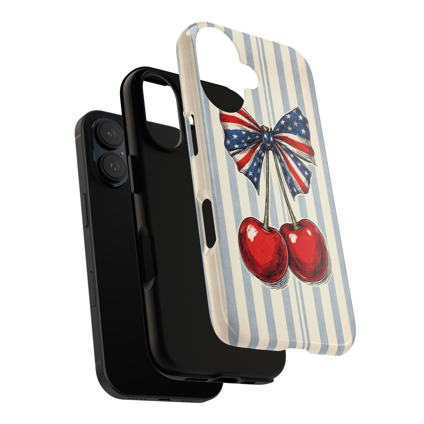 Patriotic Cherry Phone Case Americana Coquette Aesthetic iPhone Samsung