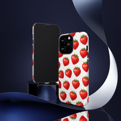 Cute Strawberry Phone Case – Aesthetic Fruit Pattern Protective Cover for Iphone, Samsung Galaxy and Pixel