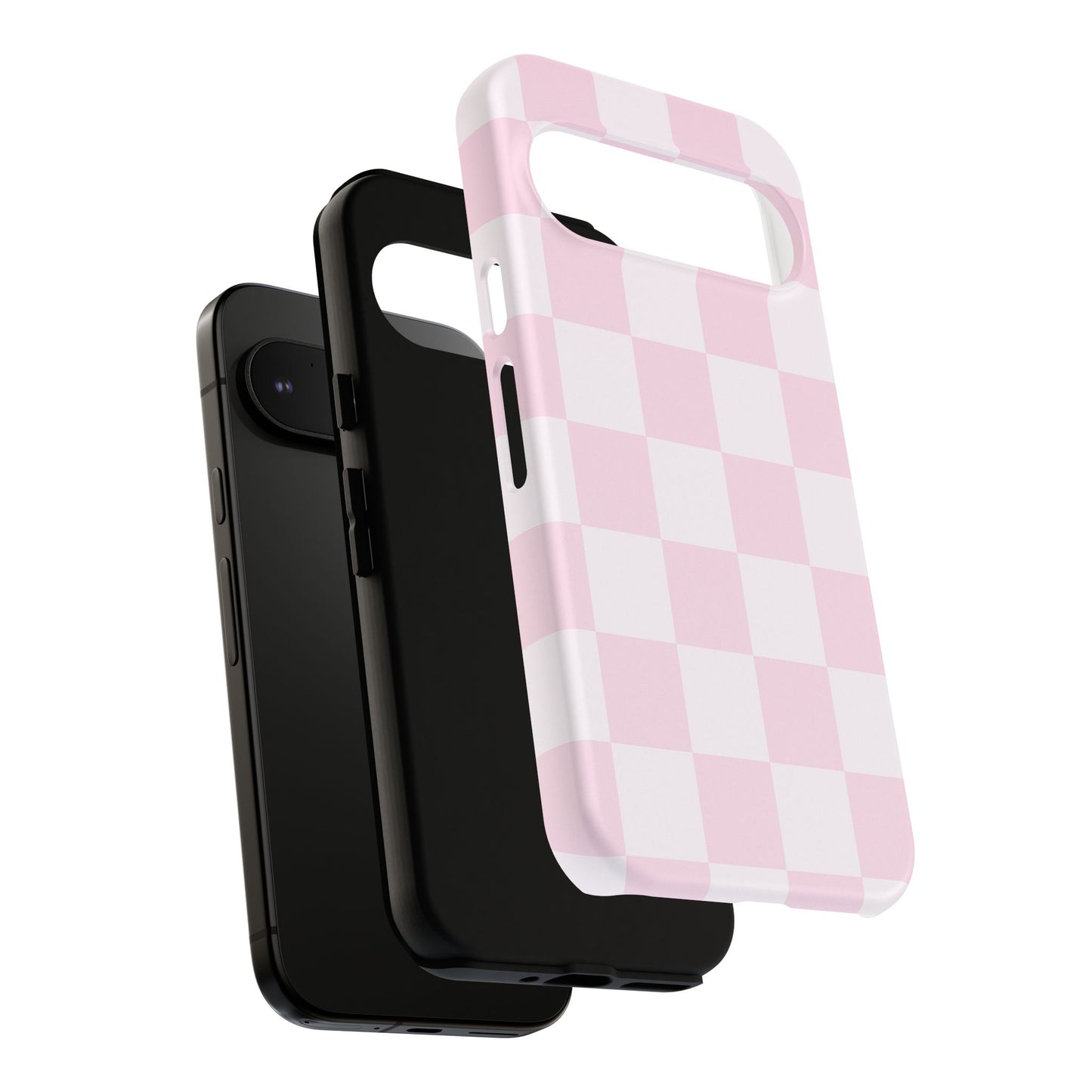Light Pink Checkerboard Phone Case | Pastel Aesthetic Checkered iPhone & Samsung Tough Case