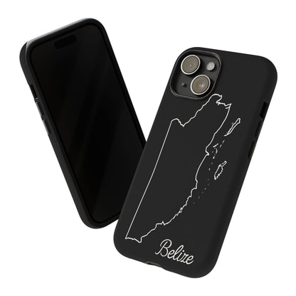 Belize Outline Phone Case – Minimal Country Map Tough Case (iPhone, Samsung, Pixel)
