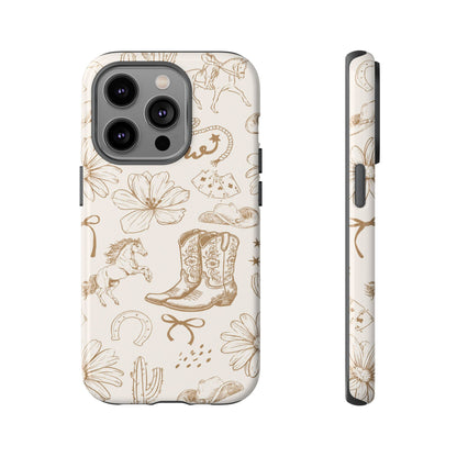 Western Cowgirl Phone Case for iPhone Samsung Galaxy Pixel Tough Case