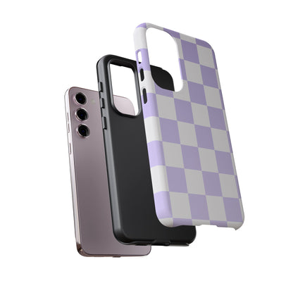 Lavender Checkerboard Phone Case | Pastel Aesthetic Tough Case