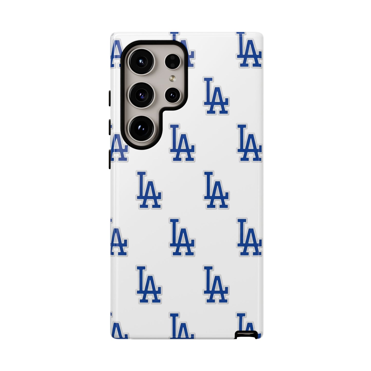 Blue LA Monogram Pattern Phone Case | Minimal Baseball Inspired Tough Cover