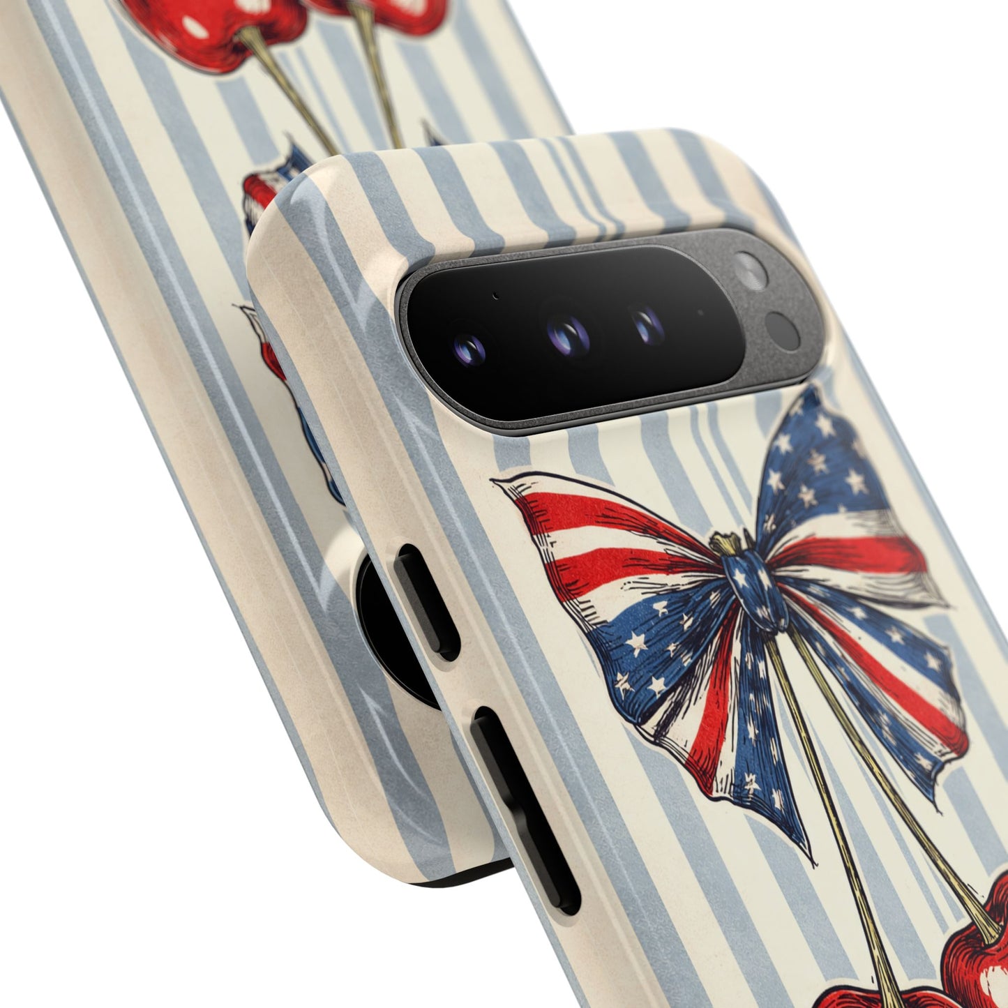 Patriotic Cherry Phone Case Americana Coquette Aesthetic iPhone Samsung