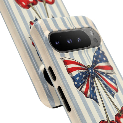 Patriotic Cherry Phone Case Americana Coquette Aesthetic iPhone Samsung