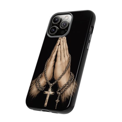 Praying Hands Cross Phone Case – Christian Faith Scripture Cover