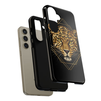 Leopard Phone Case – Black Gold Leopard Head Luxury Animal Tough Case