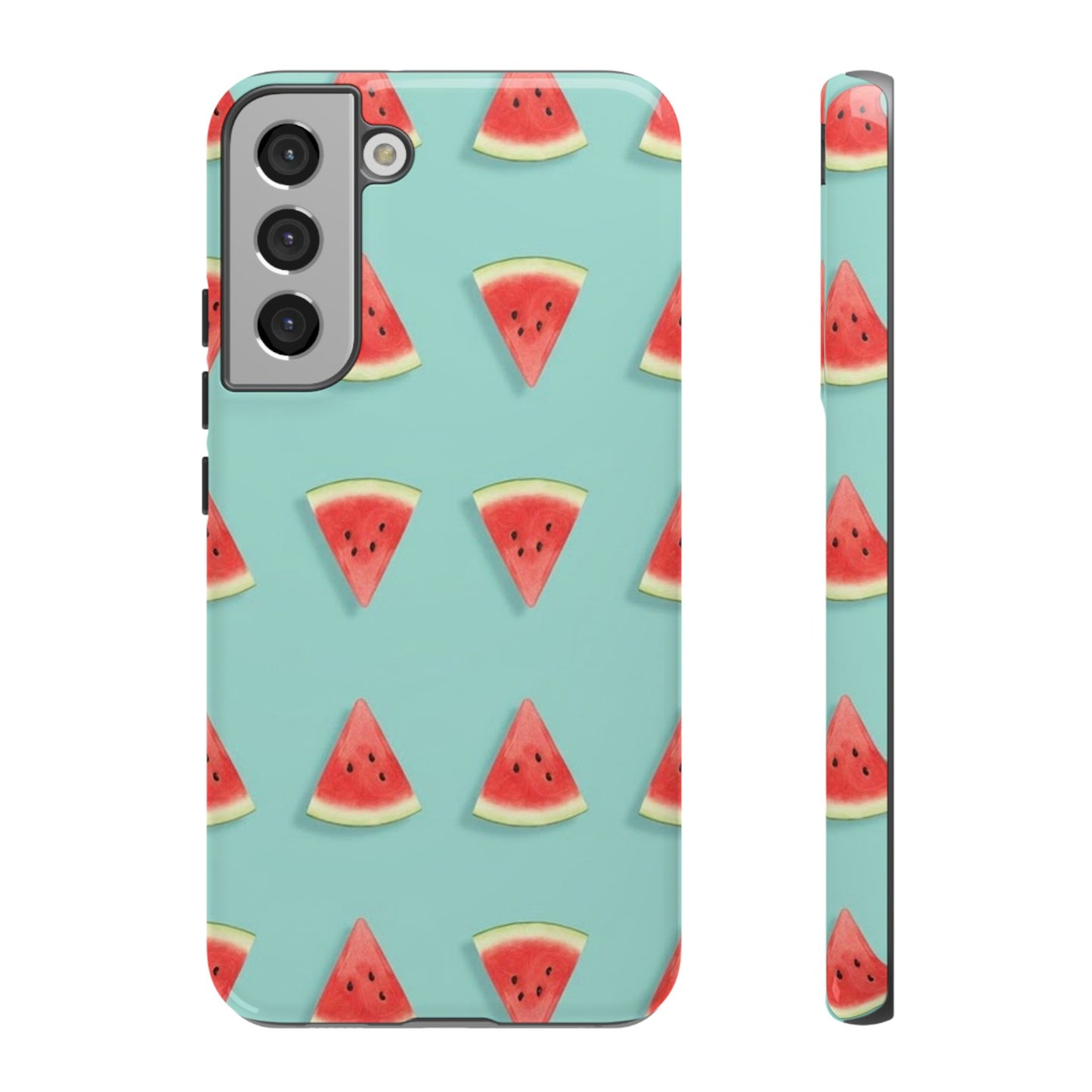 Watermelon Phone Case – Pastel Blue Summer Fruit Tough Case (iPhone, Samsung, Pixel)