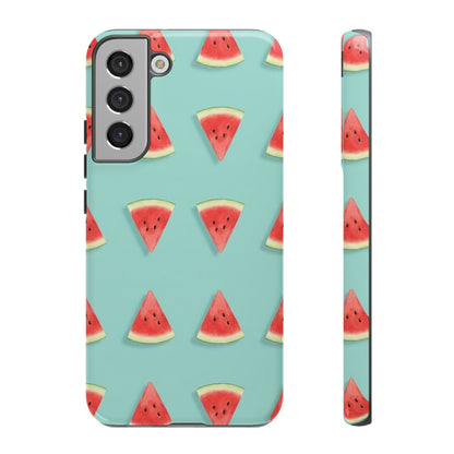 Watermelon Phone Case – Pastel Blue Summer Fruit Tough Case (iPhone, Samsung, Pixel)