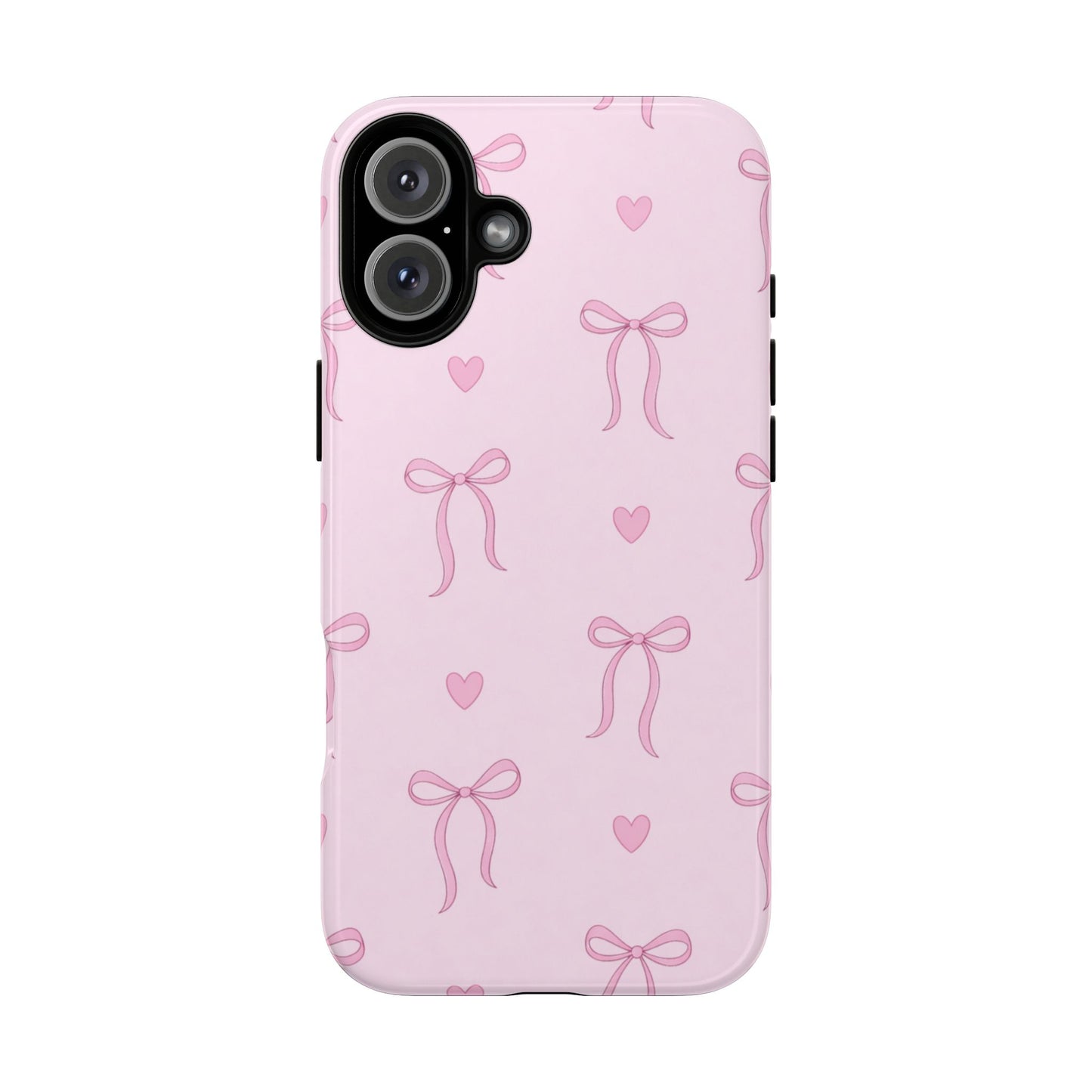 Pink Bow Heart Aesthetic Phone Case – Coquette Cute Tough Cover