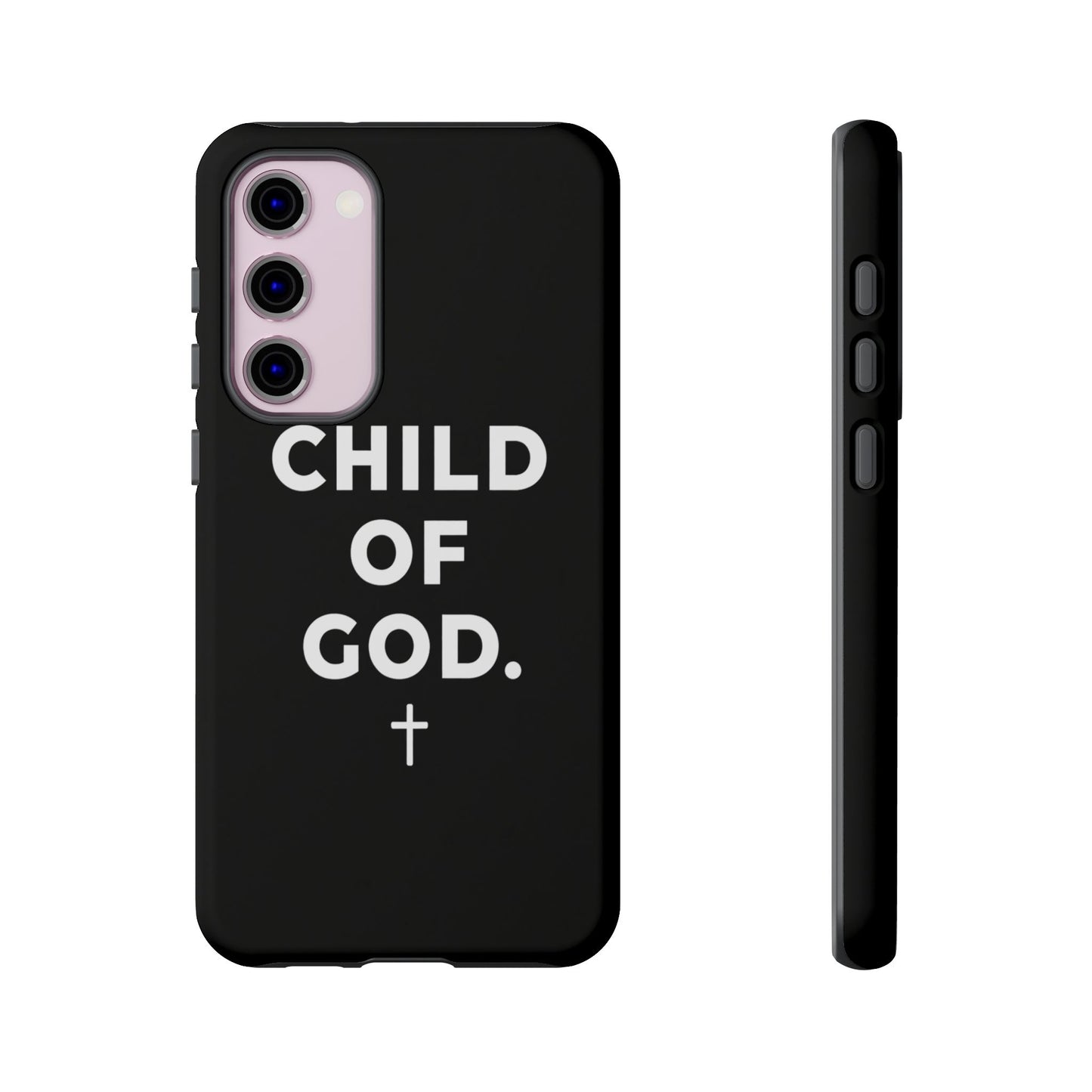 Child of God Phone Case Christian Black Aesthetic Cross Tough Cover