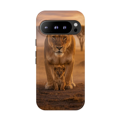 Lioness & Cub Phone Case | Safari Wildlife Tough Case for iPhone & Samsung
